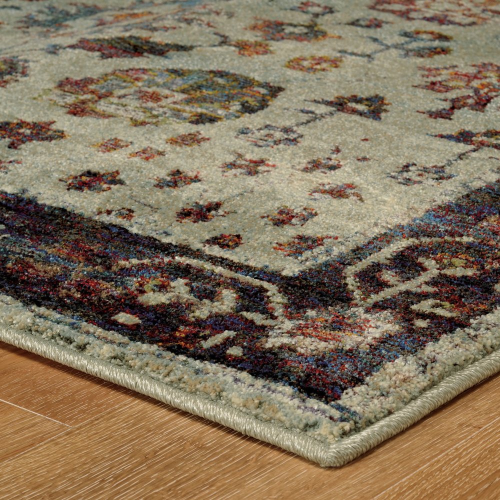 3' X 5' Red and Ivory Oriental Power Loom Area Rug