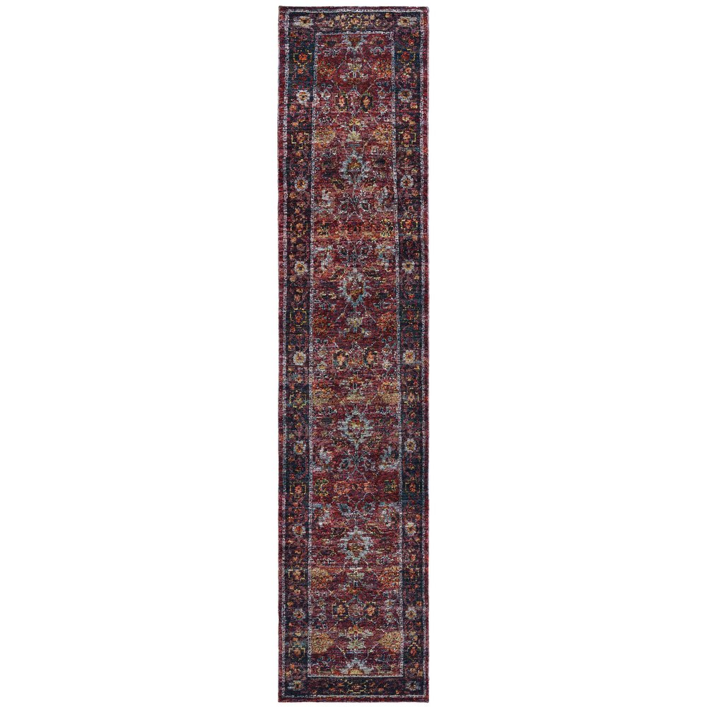 9' X 12' Red Purple Oriental Power Loom Area Rug