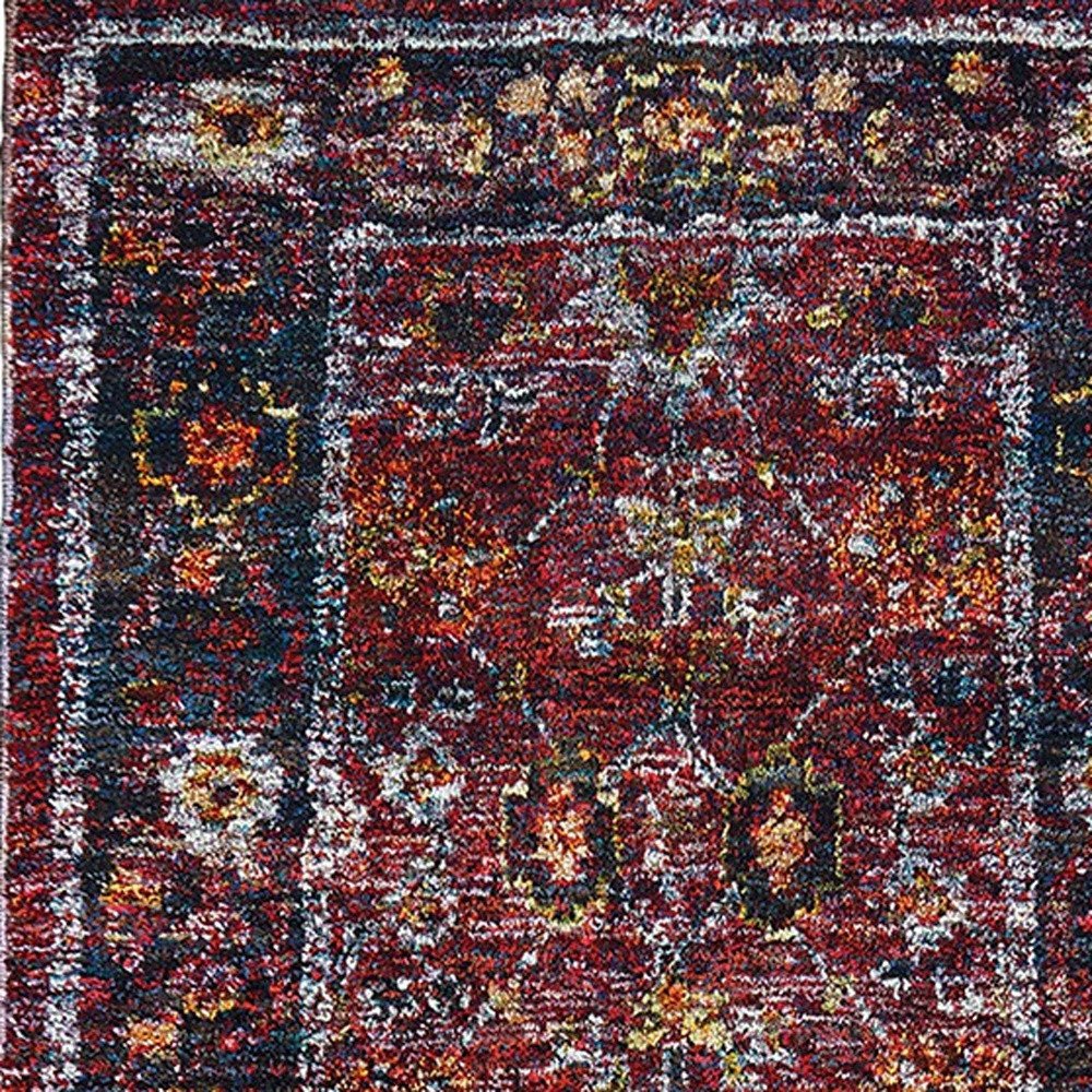 9' X 12' Red Purple Oriental Power Loom Area Rug