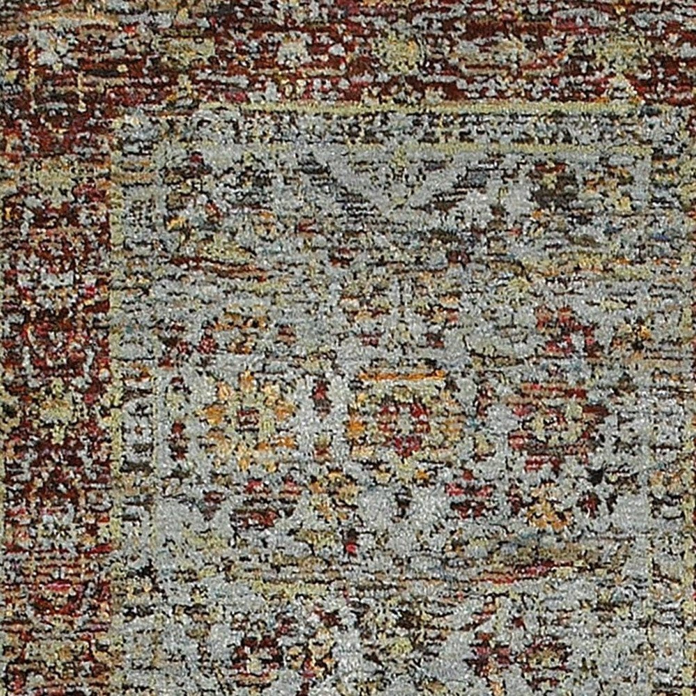 3' X 5' Blue and Green Oriental Power Loom Area Rug