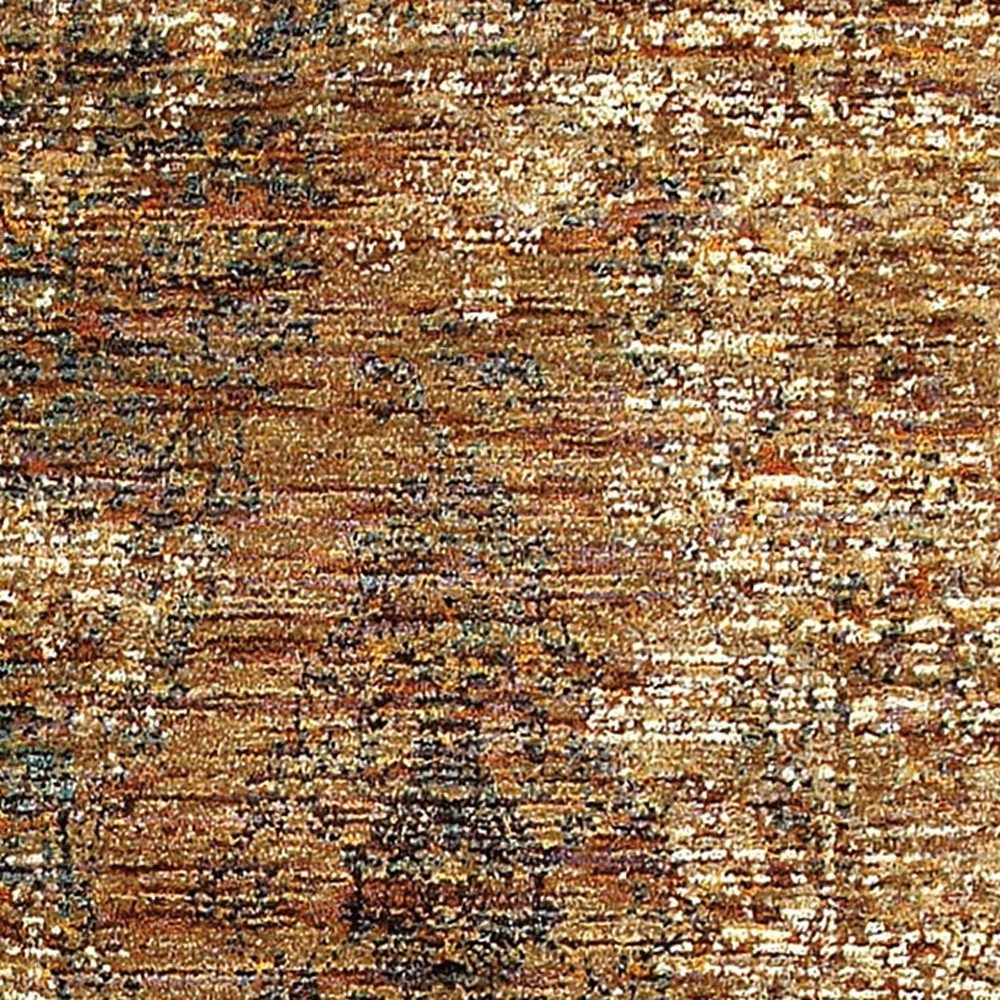 7' X 10' Brown Oriental Power Loom Area Rug