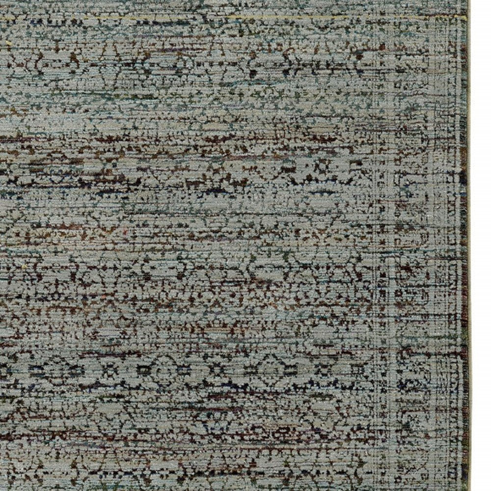 3' X 5' Blue Green Oriental Power Loom Area Rug