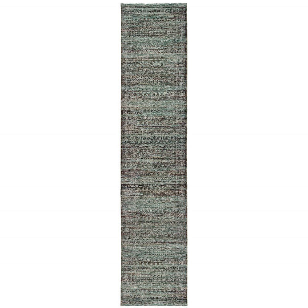 3' X 5' Blue Green Oriental Power Loom Area Rug