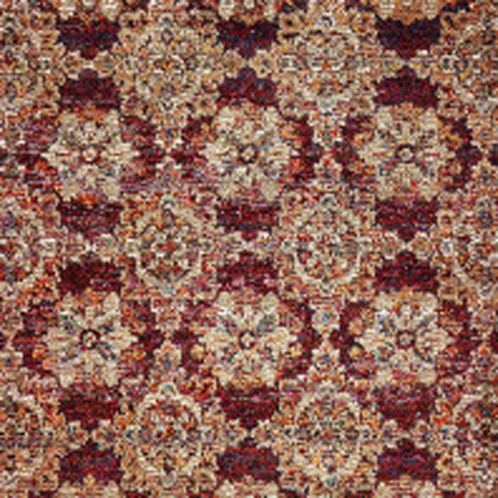 2' X 3' Red And Gold Oriental Area Rug
