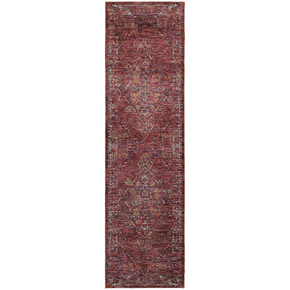 2' X 3' Red And Gold Oriental Area Rug