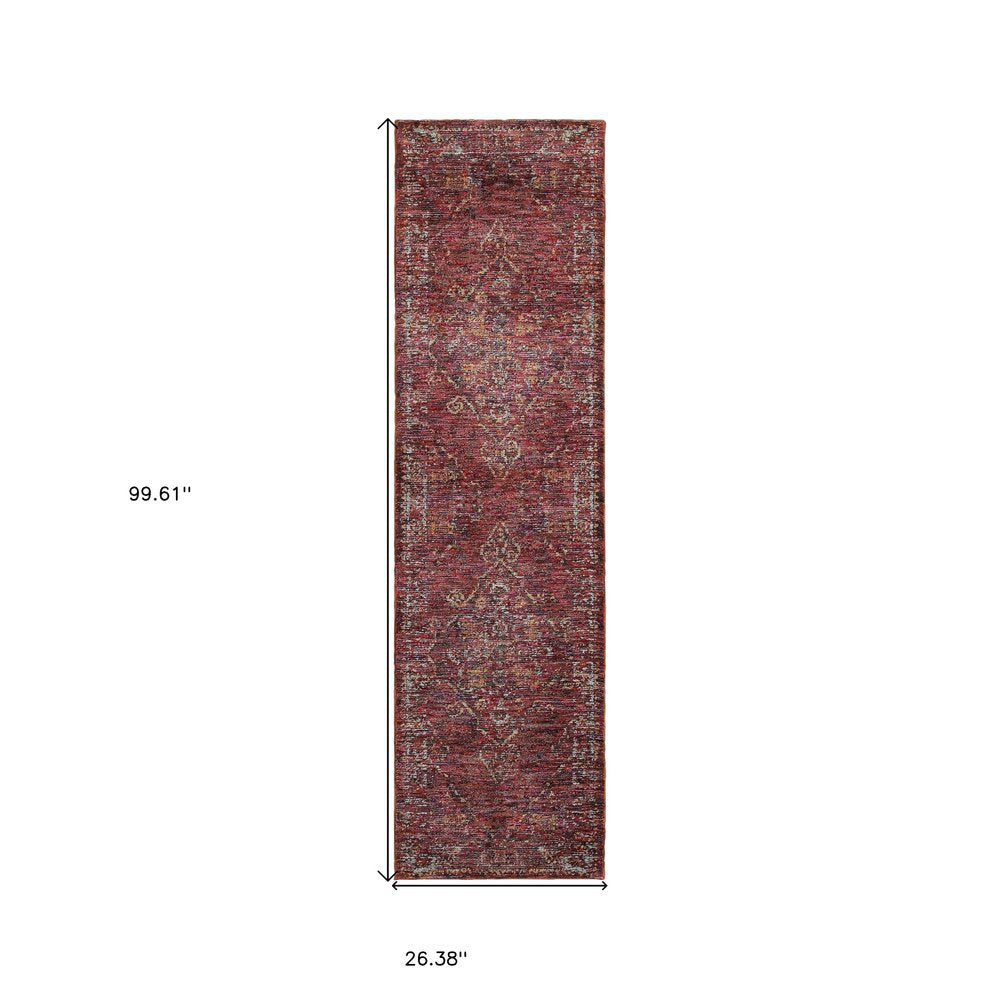 2' X 3' Red And Gold Oriental Area Rug