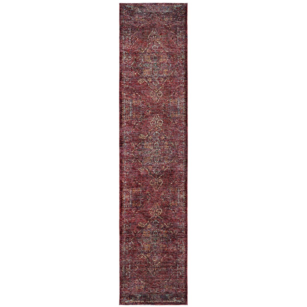 2' X 3' Red And Gold Oriental Area Rug