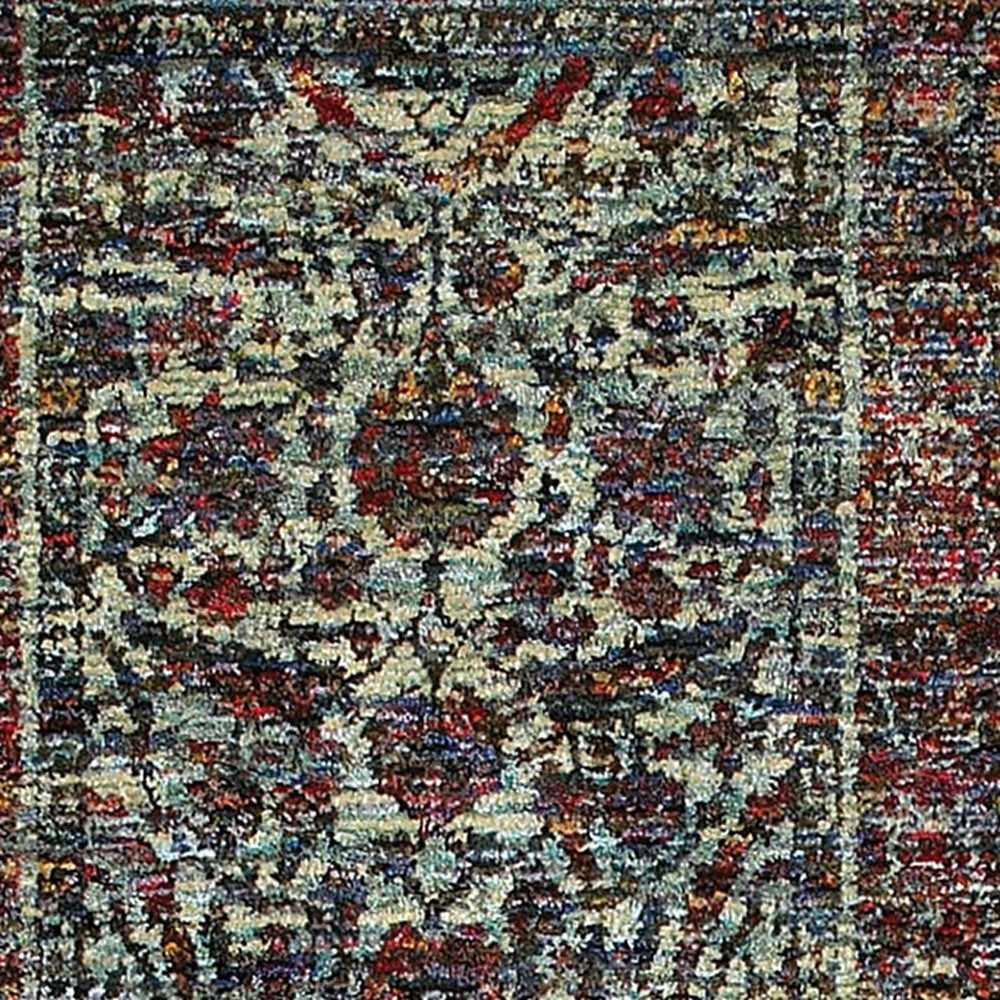 2' X 3' Blue and Purple Oriental Power Loom Area Rug