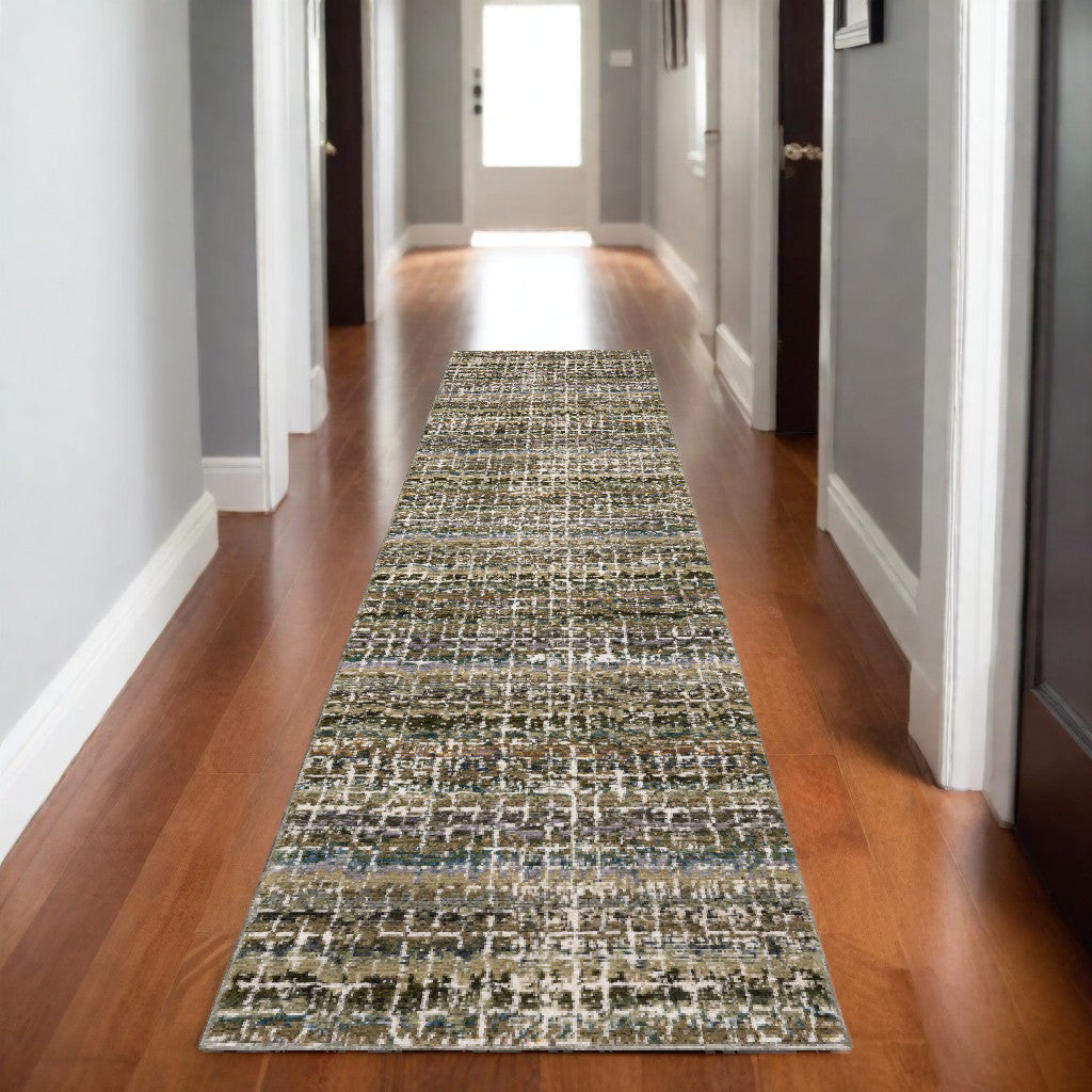10' X 13' Gray and Ivory Abstract Power Loom Area Rug