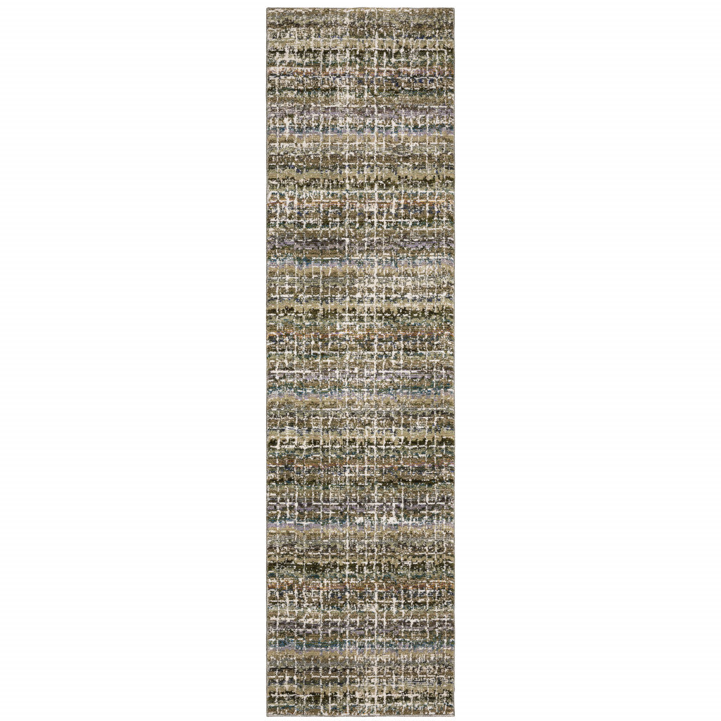 10' X 13' Gray and Ivory Abstract Power Loom Area Rug