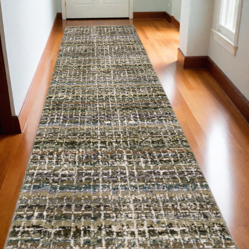 10' X 13' Gray and Ivory Abstract Power Loom Area Rug