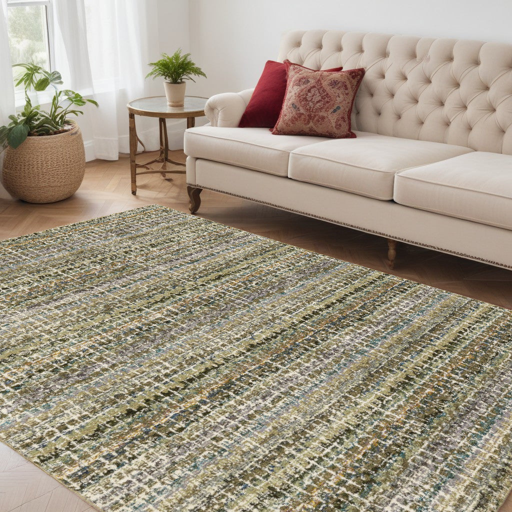 10' X 13' Gray and Ivory Abstract Power Loom Area Rug