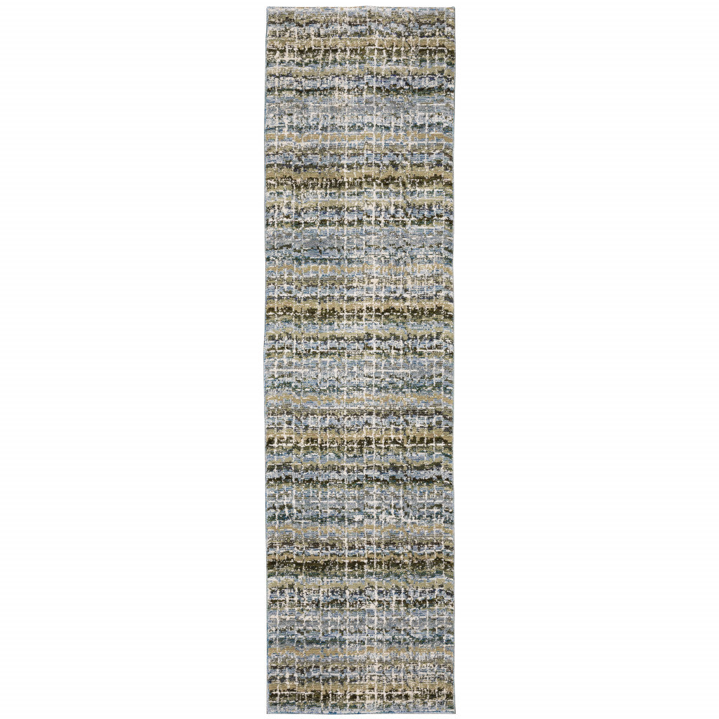 10' X 13' Gray and Ivory Abstract Power Loom Area Rug