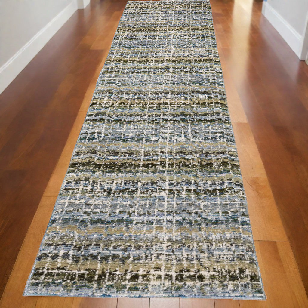 10' X 13' Gray and Ivory Abstract Power Loom Area Rug