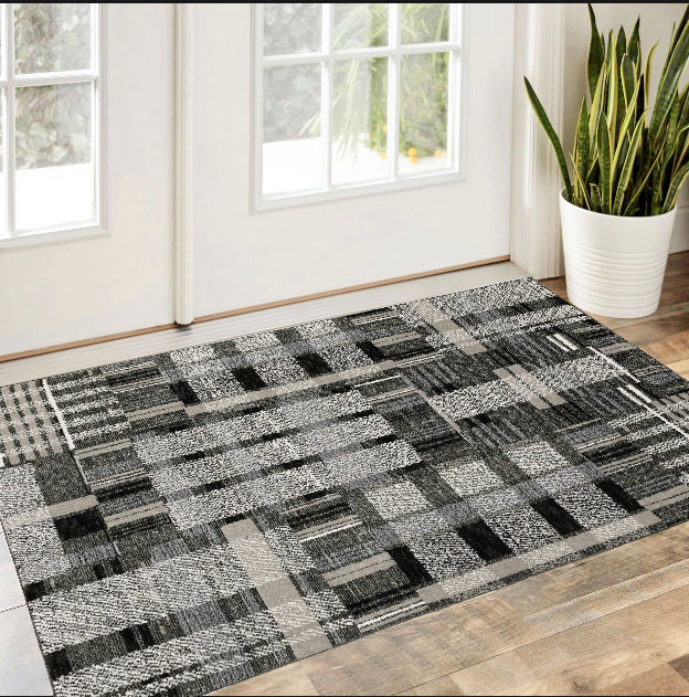 10' X 13' Blue Geometric Power Loom Area Rug
