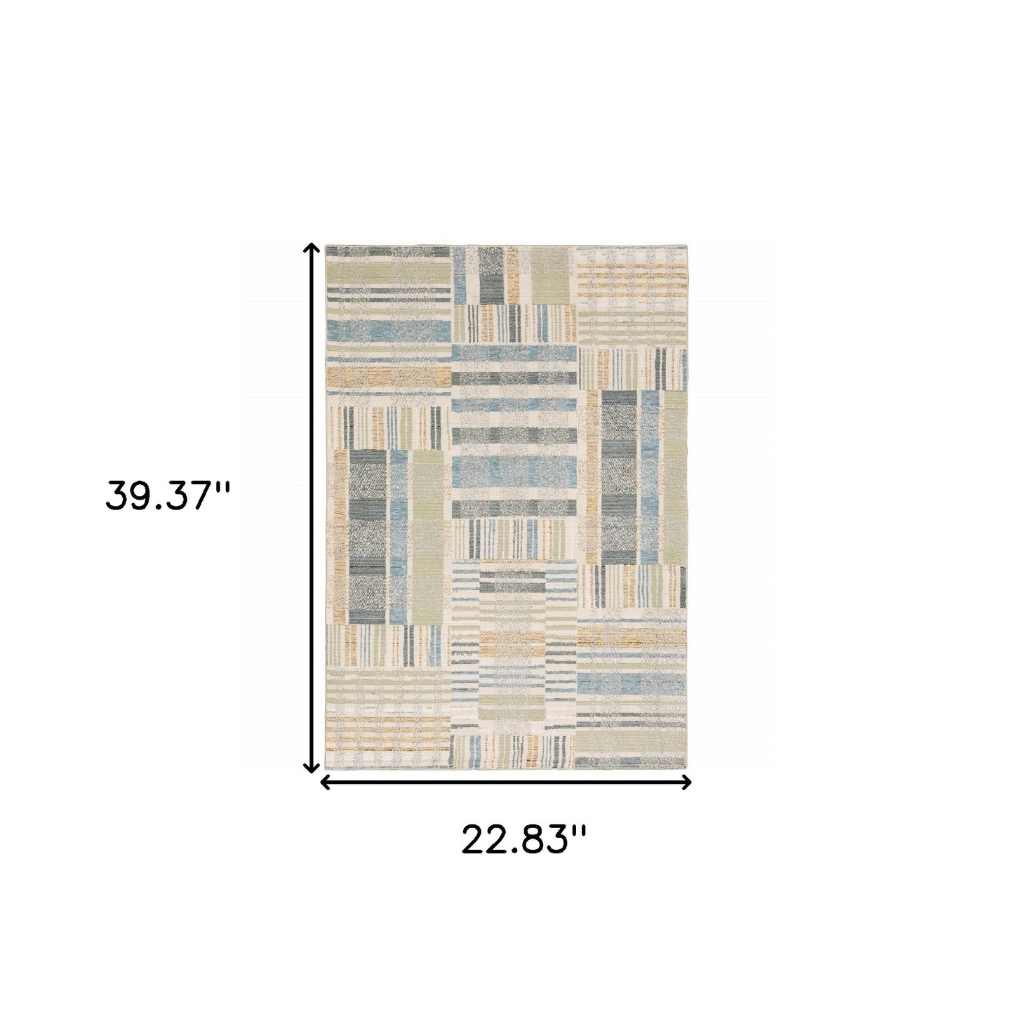 10' X 13' Blue Geometric Power Loom Area Rug