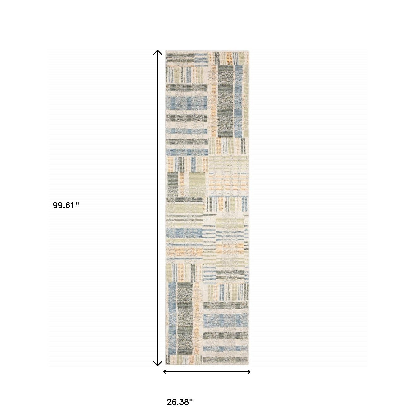 10' X 13' Blue Geometric Power Loom Area Rug