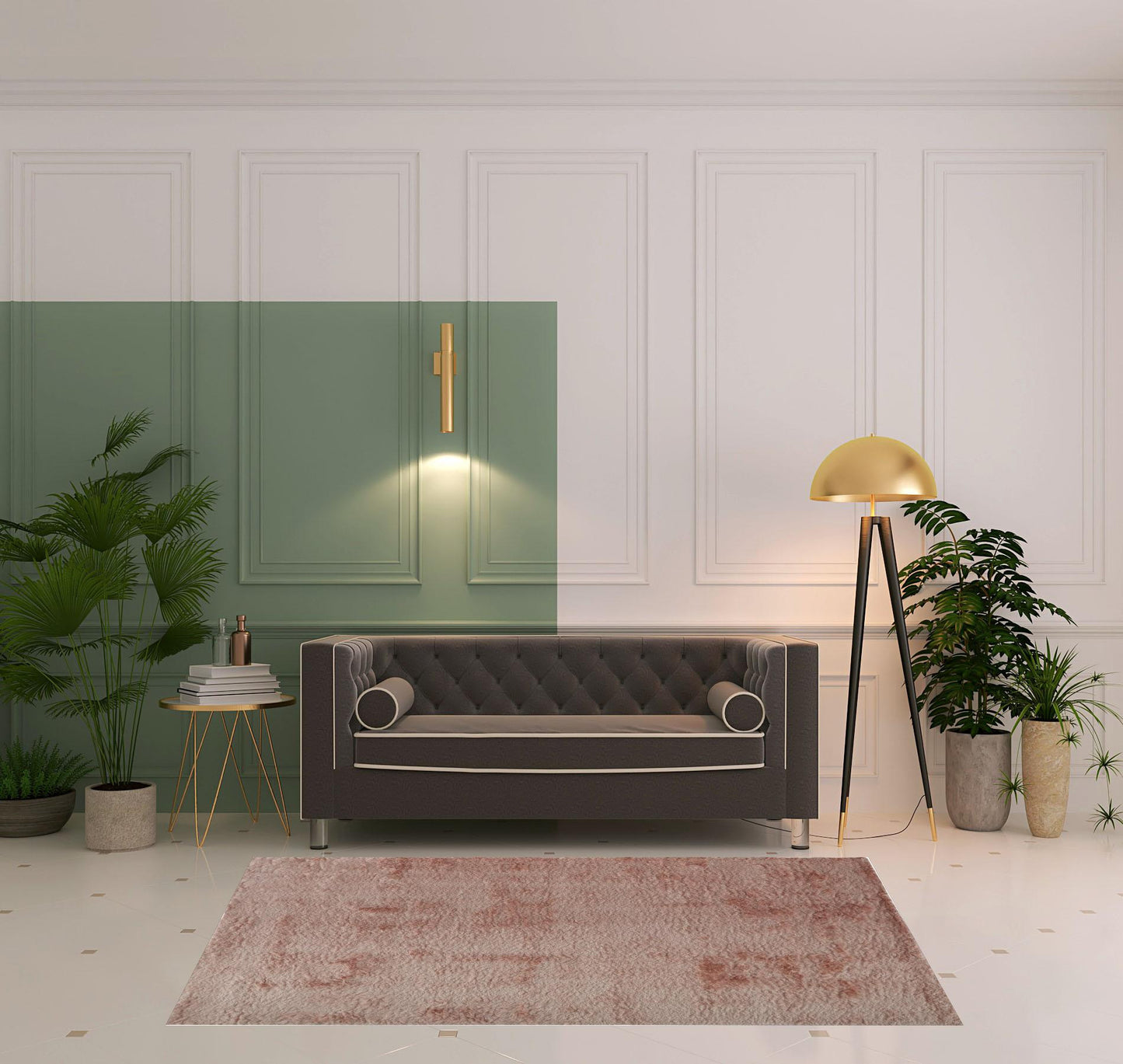 2' X 3' Pink Shag Tufted Handmade Area Rug