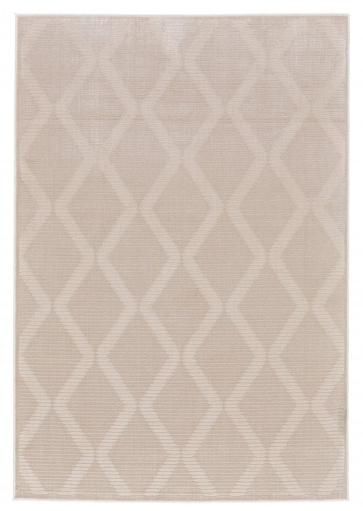 5' X 8' Ivory Geometric Area Rug