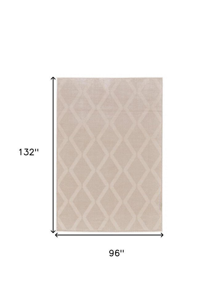 5' X 8' Ivory Geometric Area Rug