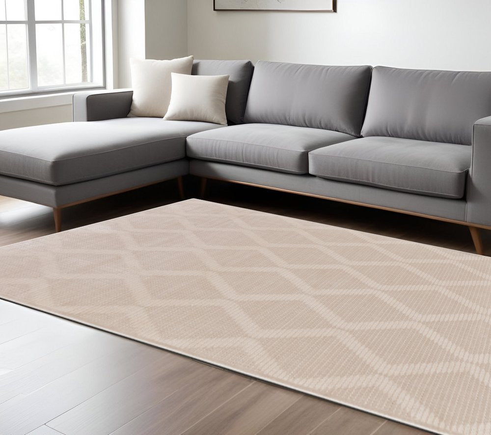 5' X 8' Ivory Geometric Area Rug