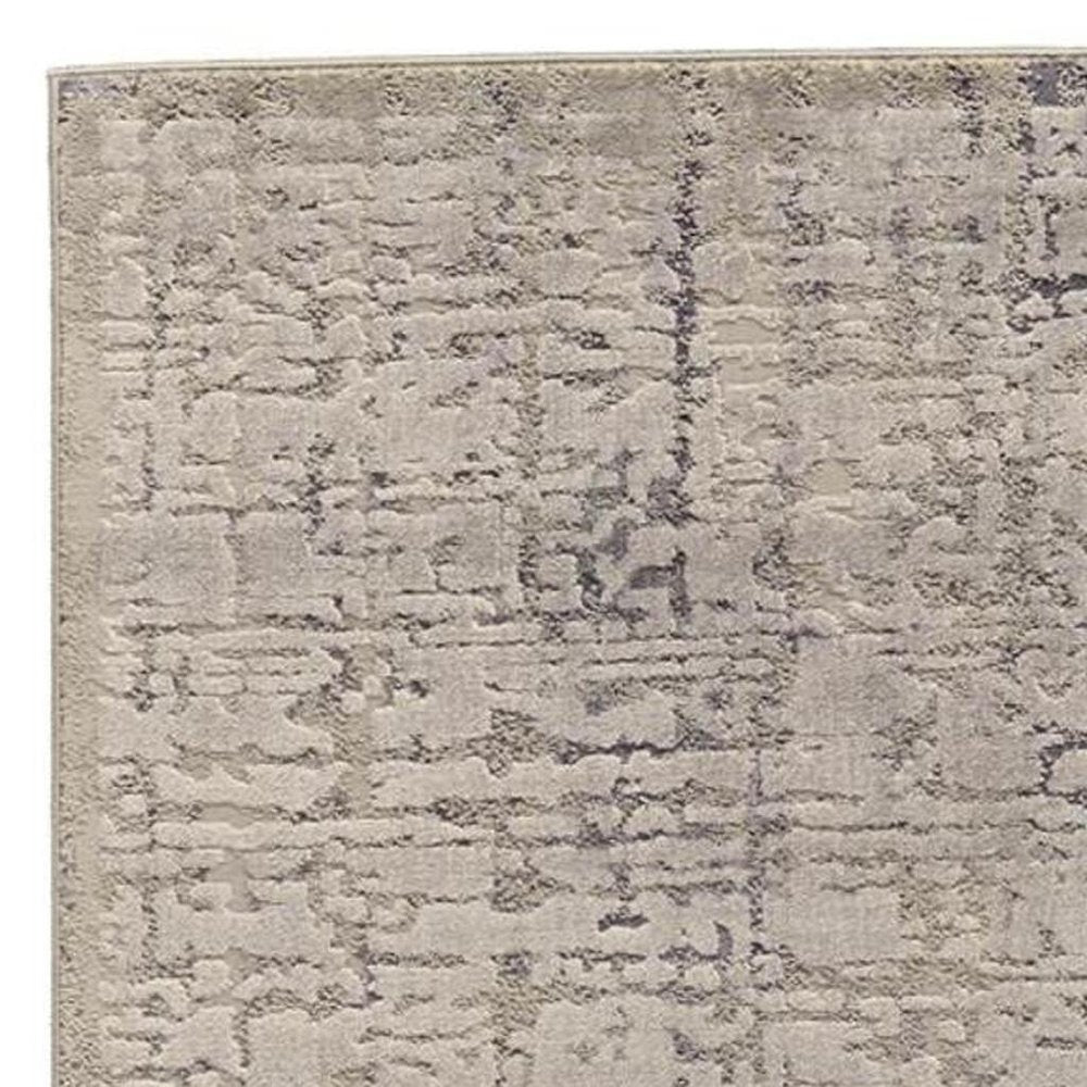5' X 8' Gray And Ivory Abstract Stain Resistant Area Rug