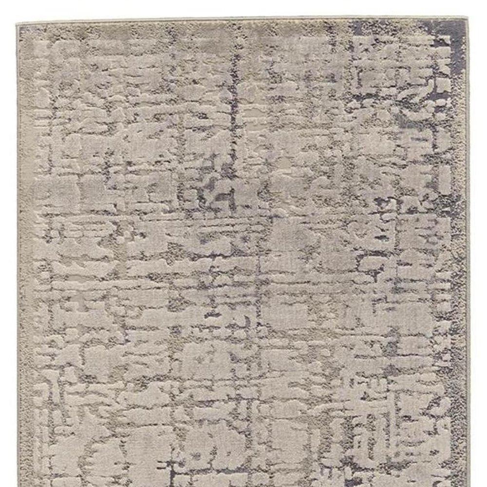5' X 8' Gray And Ivory Abstract Stain Resistant Area Rug
