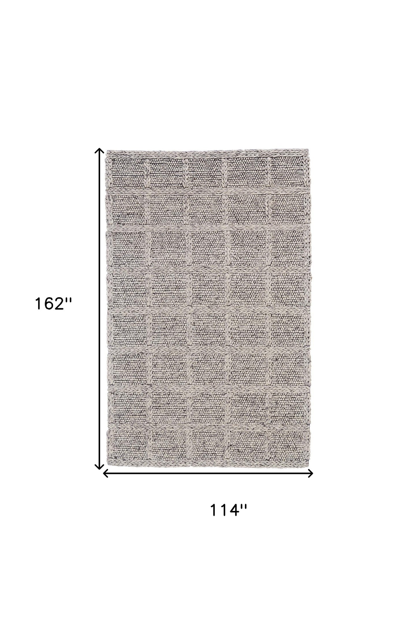 4' X 6' Gray and Ivory Wool Plaid Hand Woven Area Rug