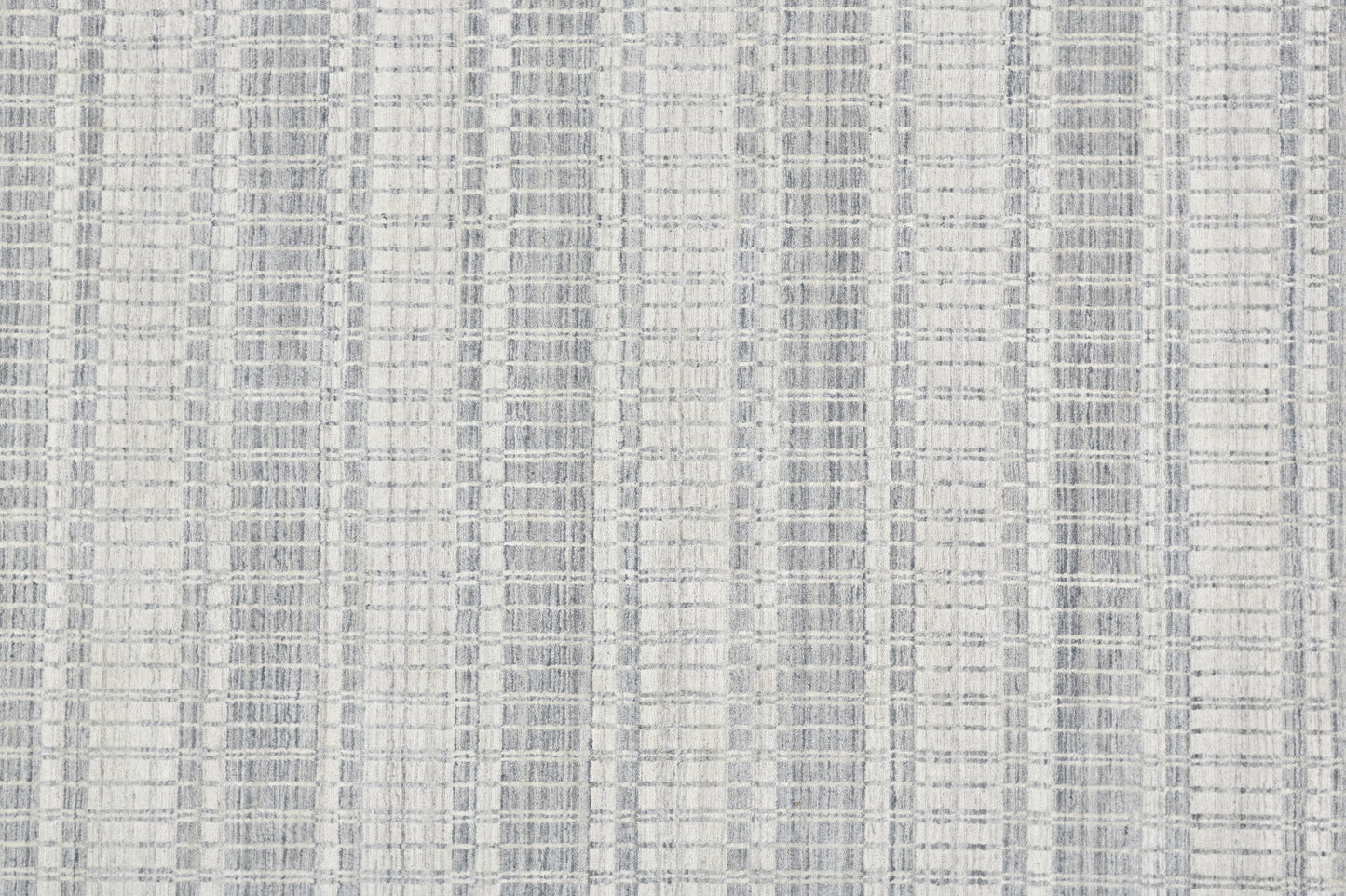 10' X 14' Ivory And Blue Striped Hand Woven Area Rug High Quality