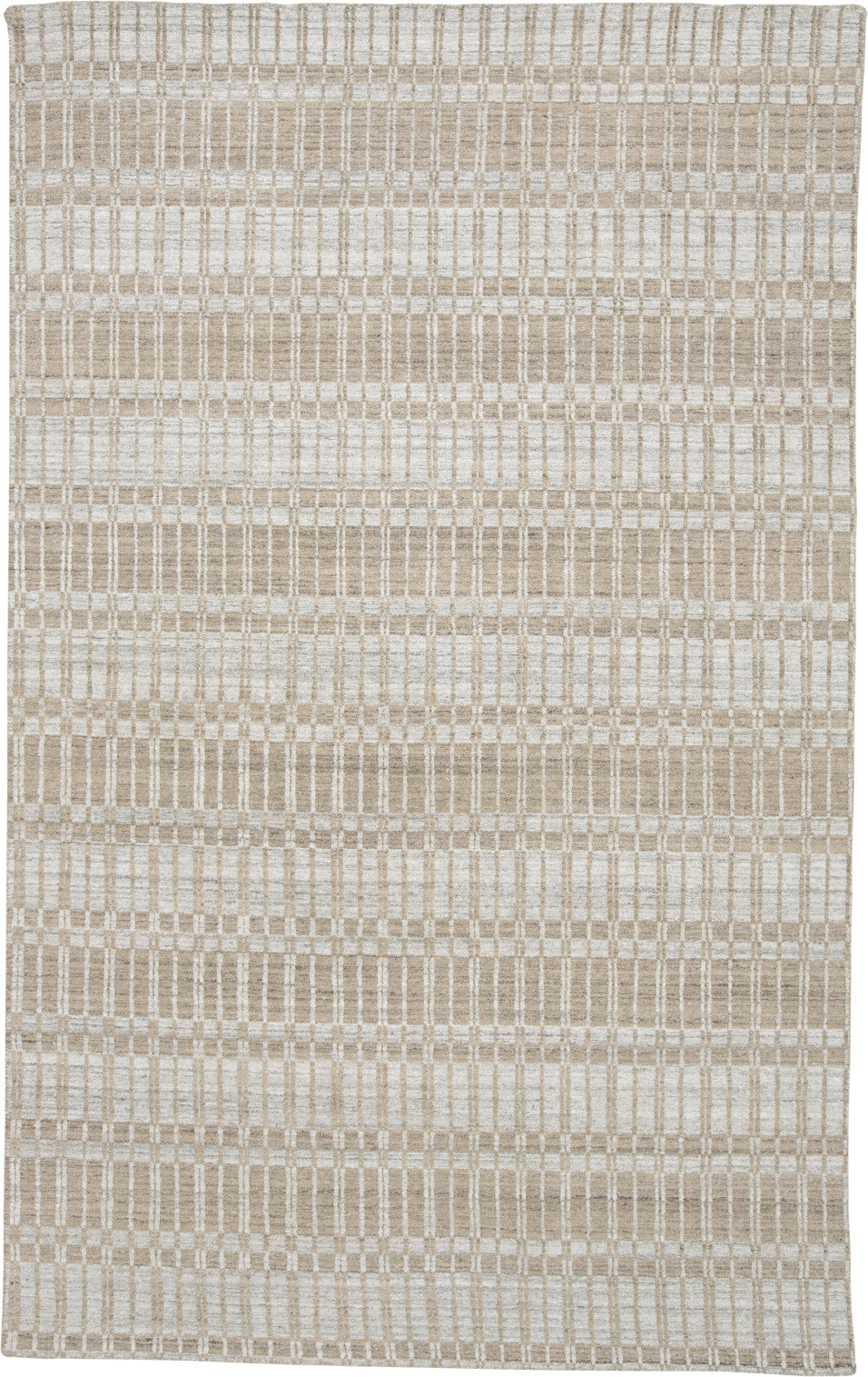 10' X 14' Ivory And Blue Striped Hand Woven Area Rug High Quality