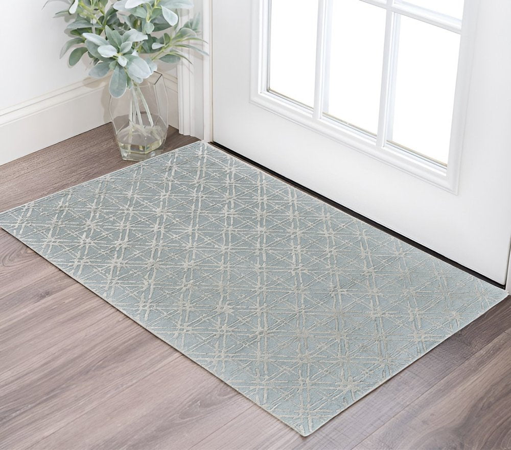 8' X 11' Taupe Ivory And Tan Wool Abstract Tufted Handmade Area Rug