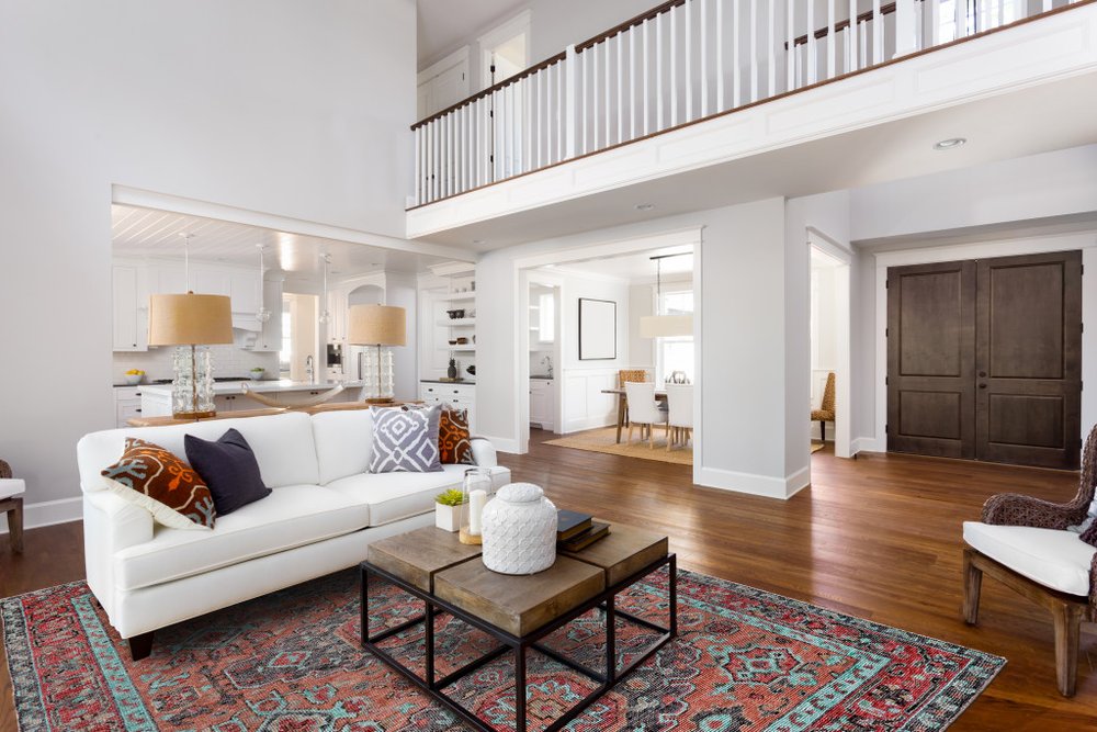 2' X 3' Red Orange And Blue Wool Floral Hand Knotted Distressed Area Rug With Fringe