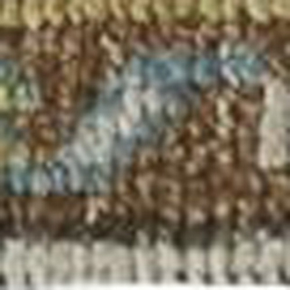 8' Green and Ivory Wool Floral Hand Knotted Distressed Runner Rug With Fringe