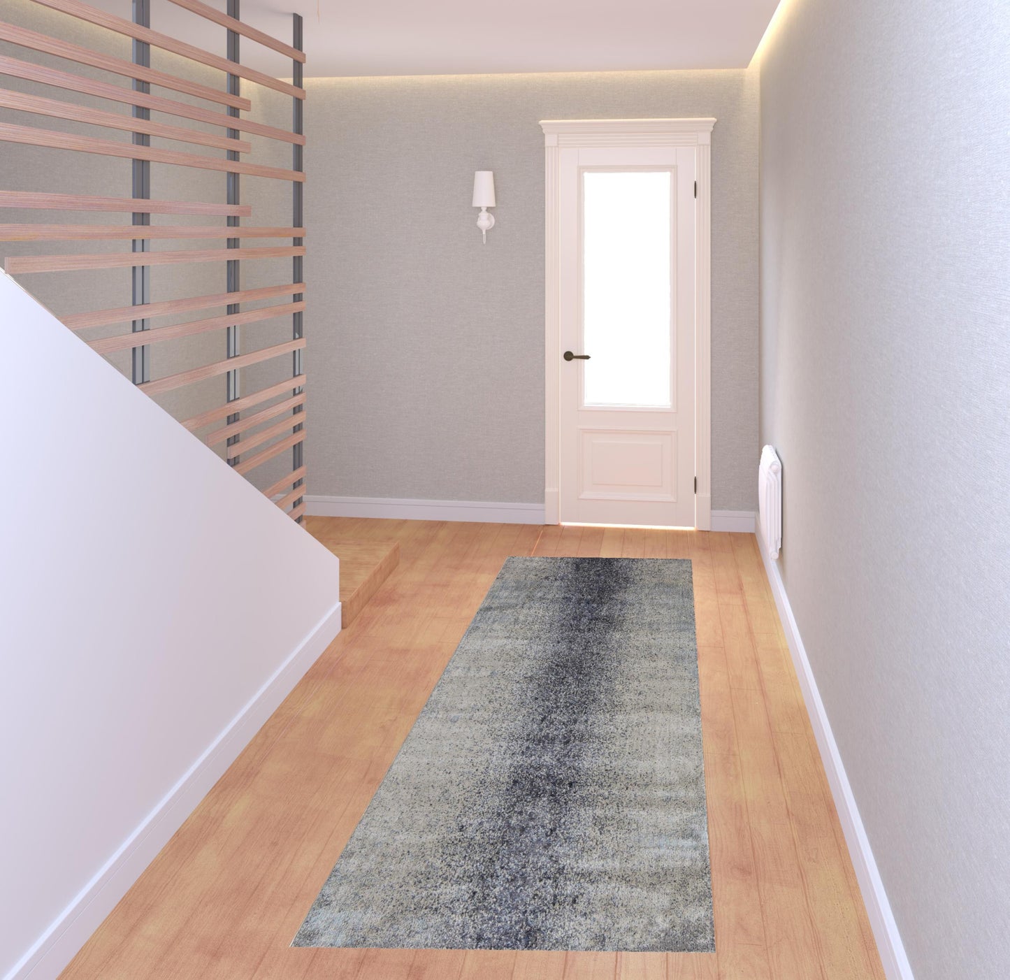 10' X 13' Ivory And Blue Abstract Power Loom Area Rug