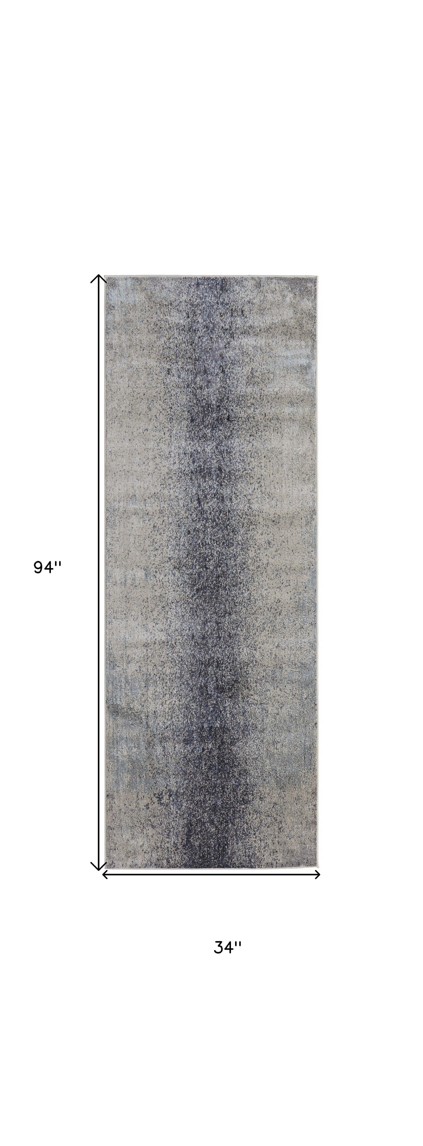 10' X 13' Ivory And Blue Abstract Power Loom Area Rug