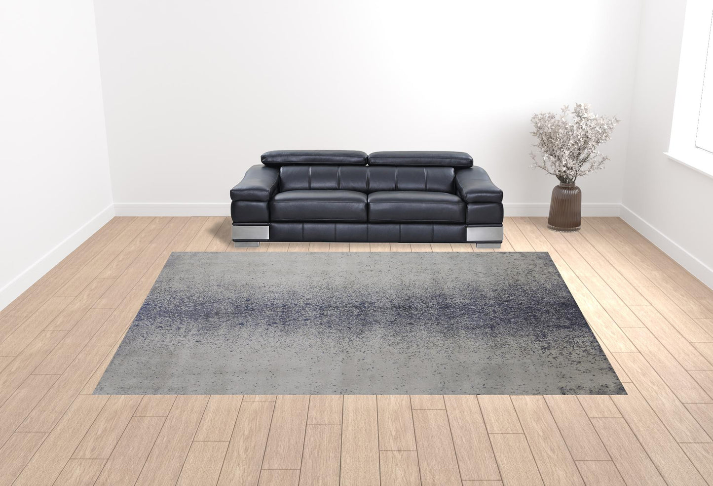 10' X 13' Ivory And Blue Abstract Power Loom Area Rug