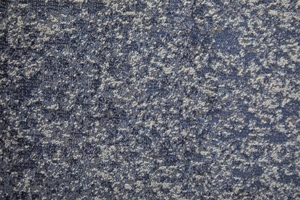 10' X 13' Ivory And Blue Abstract Power Loom Area Rug