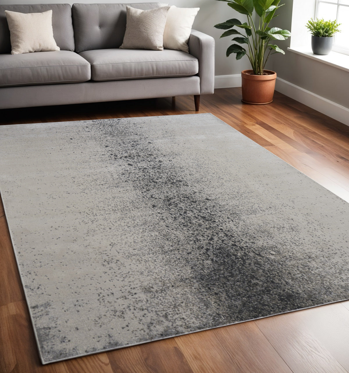 10' X 13' Ivory And Blue Abstract Power Loom Area Rug