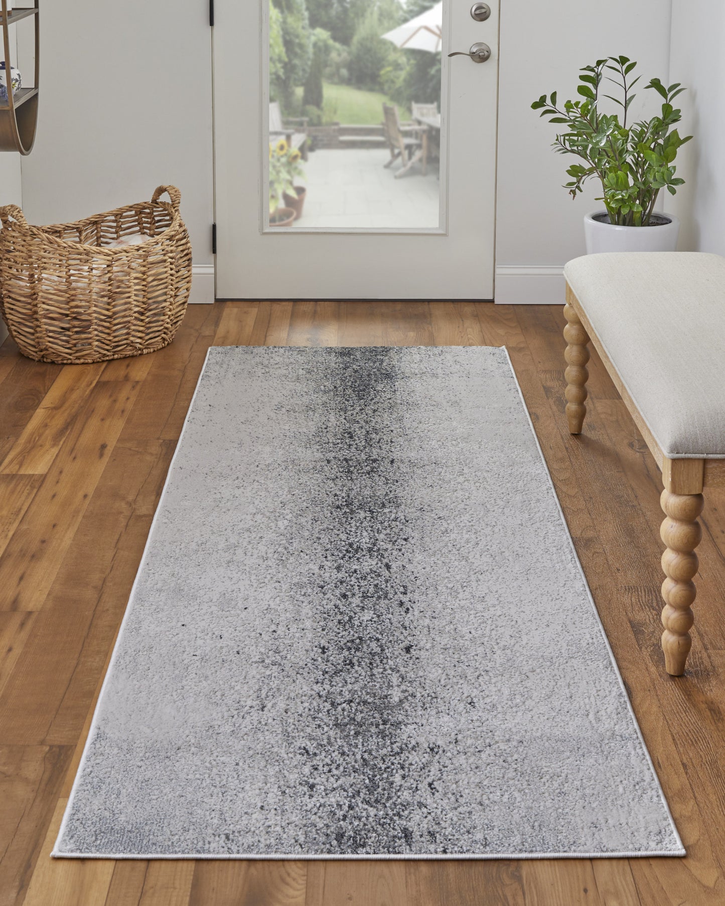 10' X 13' Ivory And Blue Abstract Power Loom Area Rug