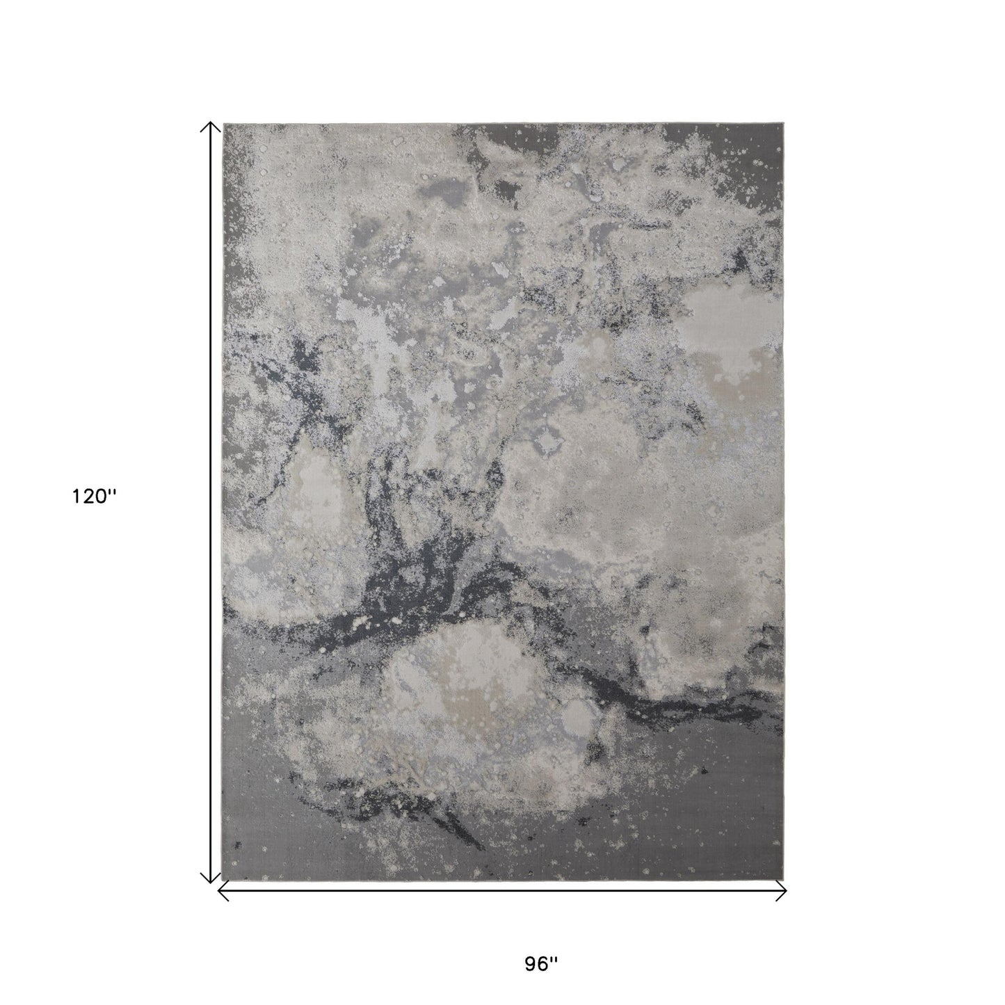 10' X 13' Ivory And Blue Abstract Power Loom Area Rug