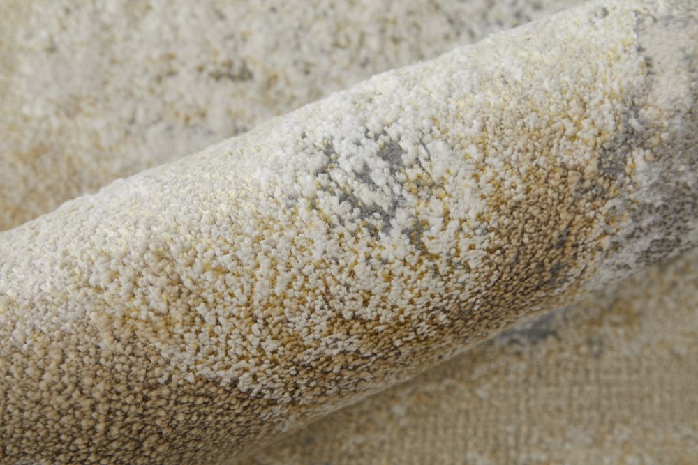 12' X 15' Gray and Ivory Abstract Power Loom Area Rug