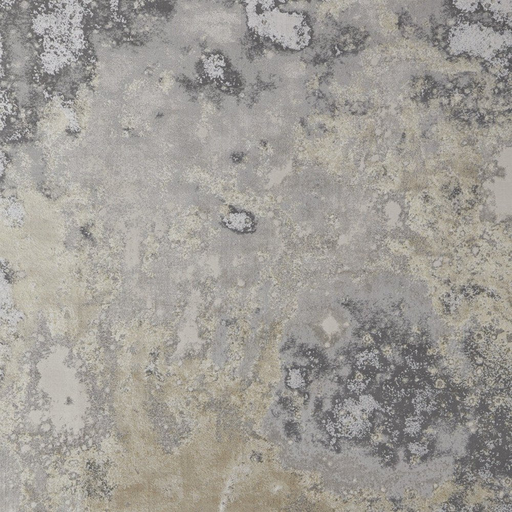 12' X 15' Gray and Ivory Abstract Power Loom Area Rug