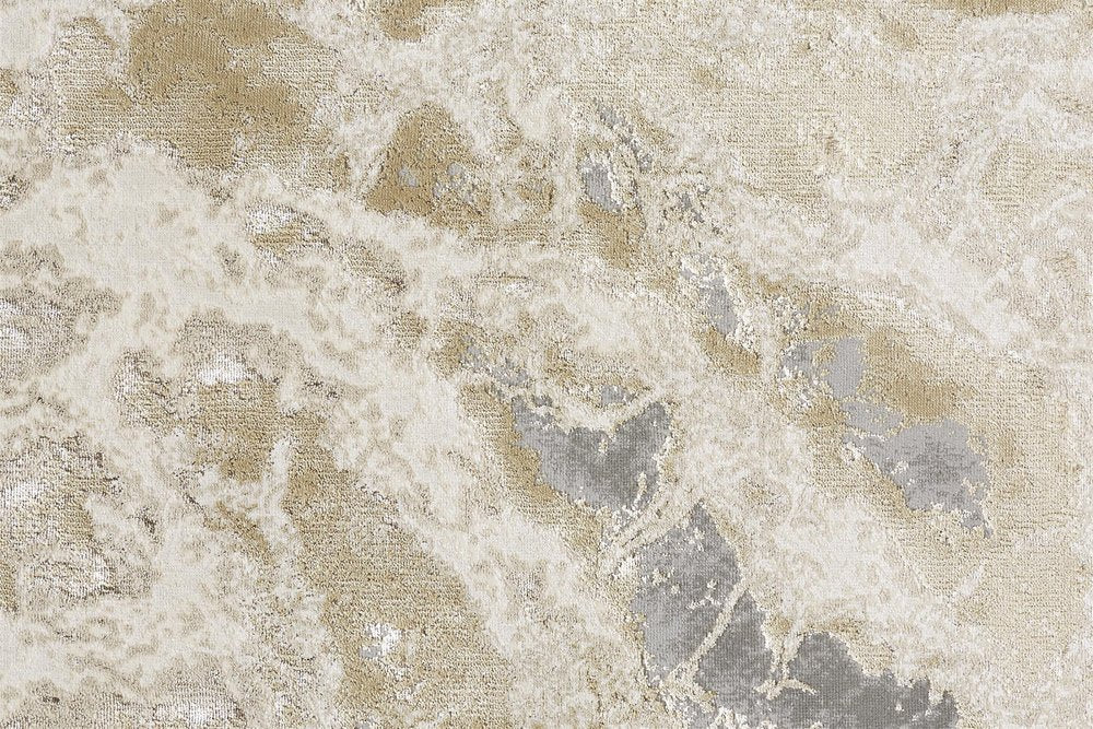 4' X 6' Ivory Tan And Gray Abstract Area Rug