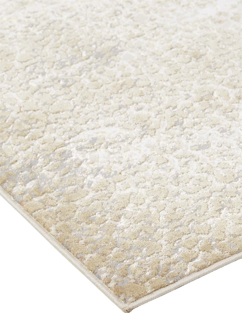 4' X 6' Gold Gray And Ivory Abstract Area Rug