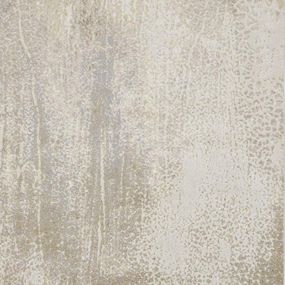 4' X 6' Gold Gray And Ivory Abstract Area Rug