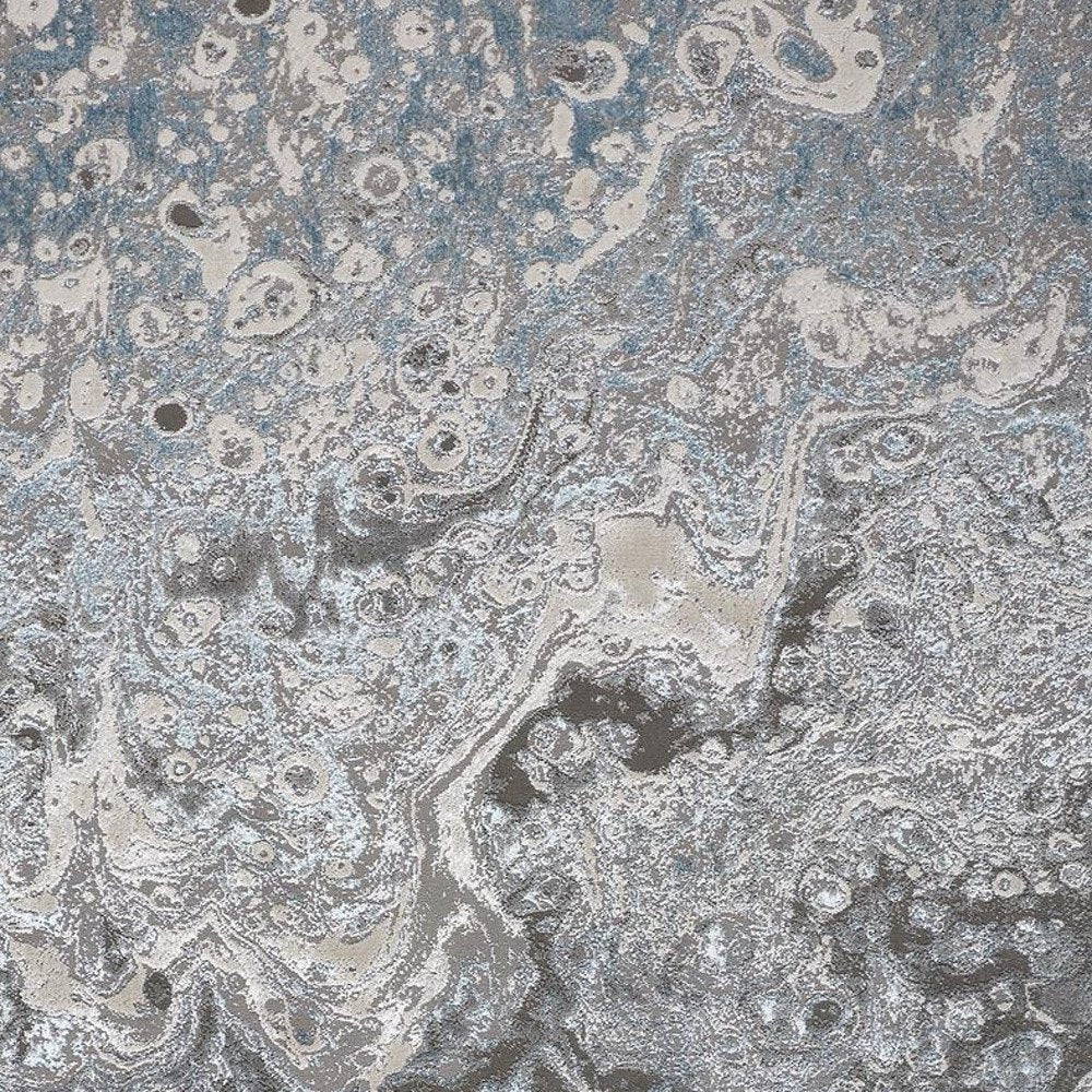 4' X 6' Blue and Gray Abstract Power Loom Area Rug