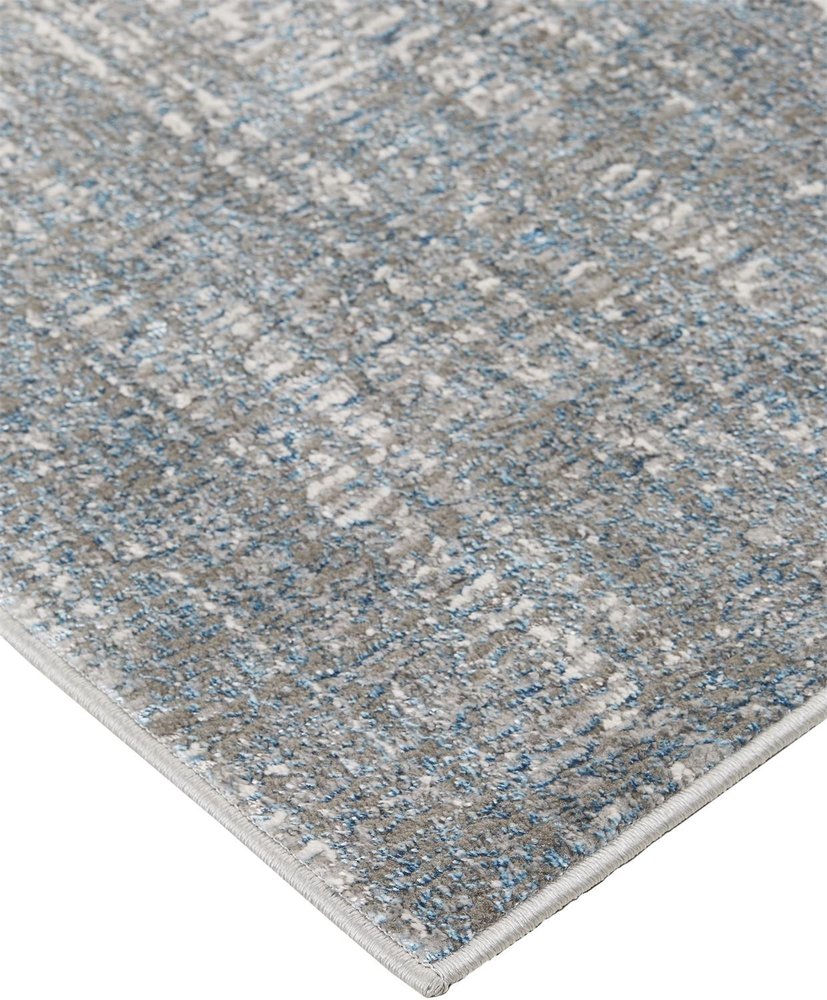 5' X 8' Blue And Gray Abstract Area Rug