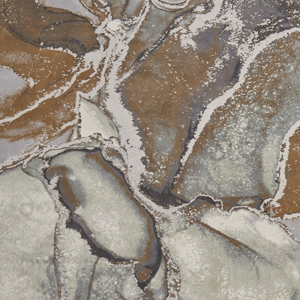 4' X 6' Gray and Brown Marble Power Loom Area Rug