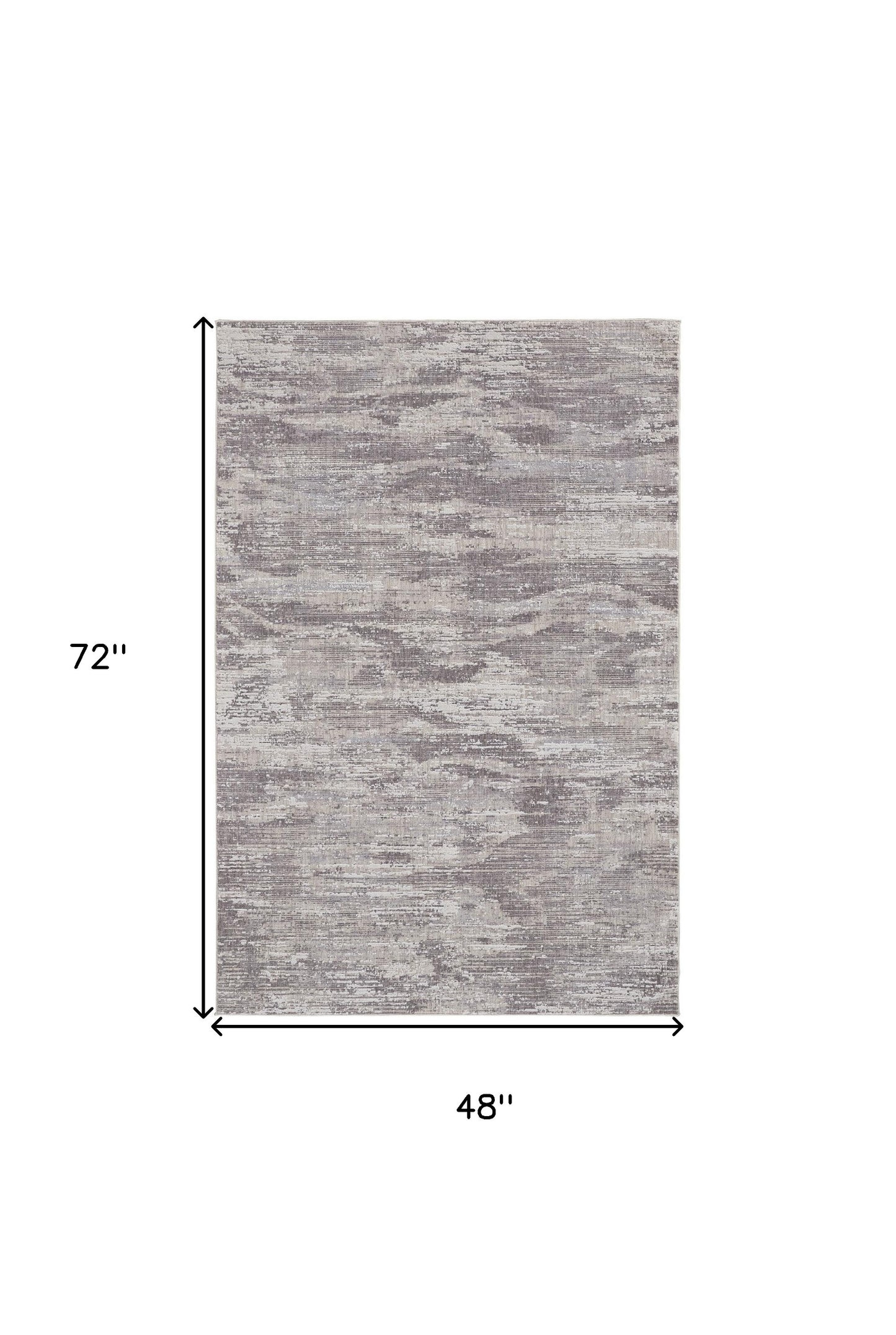 4' X 6' Tan and Gray Abstract Power Loom Distressed Area Rug