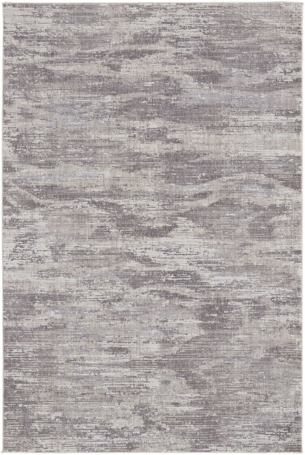 4' X 6' Tan and Gray Abstract Power Loom Distressed Area Rug